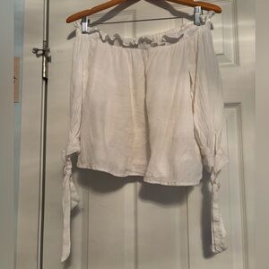 American Eagle Outfitters White Off-Shoulder Blouse